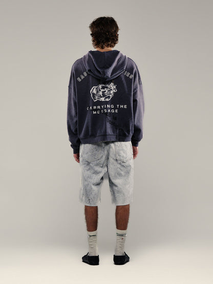 【PALY HOLLYWOOD - パリーハリウッド】CARRYING THE MESSAGE ZIP HOODIE / BLACK(フーディー/ブラック)