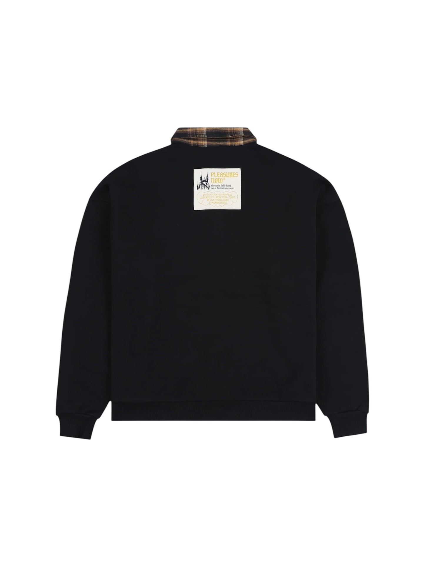 【PLEASURES - プレジャーズ】TOWN POLO SWEATSHIRT / BLACK (スウェットシャツ/ブラック)