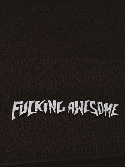 【Fucking Awesome- ファッキングオーサム】Metal Stamp Logo Cuff Beanie / BLACK（ビーニー/ブラック)