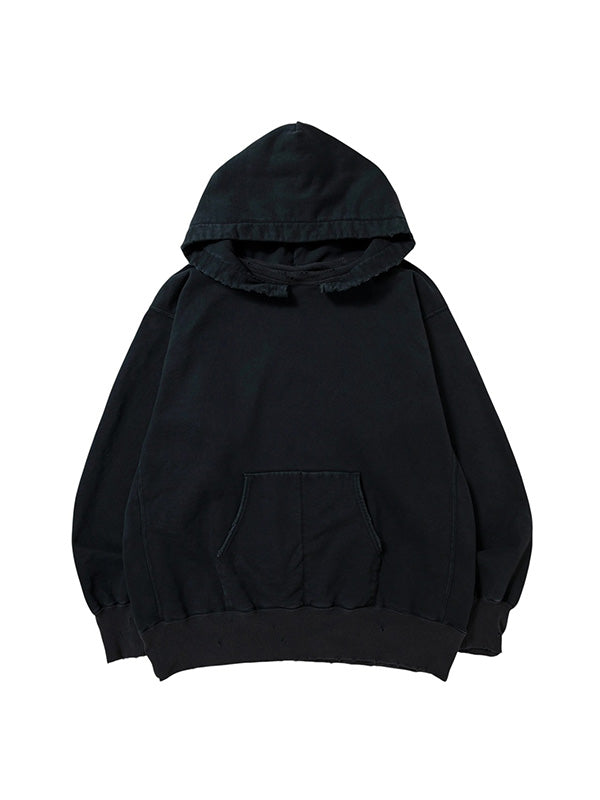 【NEXUS Ⅶ -ネクサスセブン】DAMAGED 2TONE AFTER HOODY / FADE BLACK(フーディー/ブラック)