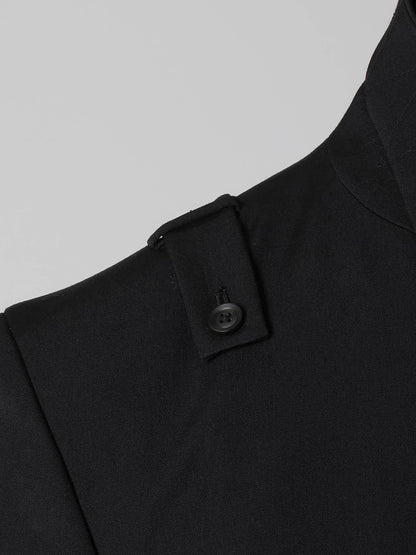 【Yohji Yamamoto POUR HOMME - ヨウジヤマモト プールオム】REGULATION GABARDINE 5BUTTONS JACKET（ジャケット/ ブラック)