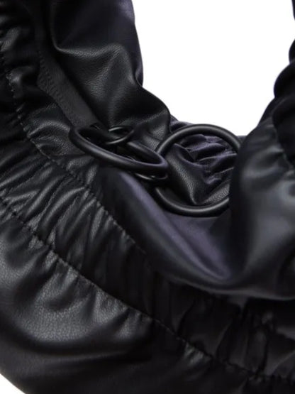 【INNERRAUM - インナーラム】OBJECT HM2 SMALL CRUNCH HALF MOON BAG / BLACK（バッグ / ブラック）