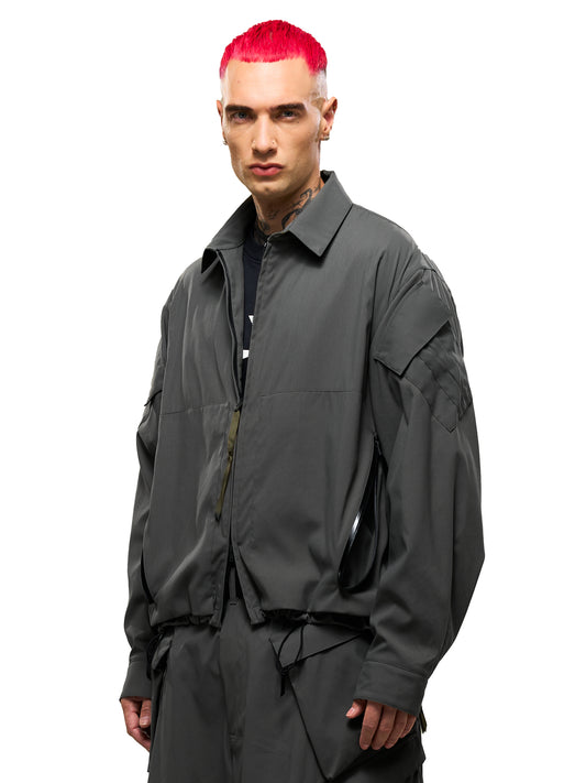 【ACRONYM - アクロニウム】LA12-M / NYLON STRETCH SHIRT（ジャケット/グレー)