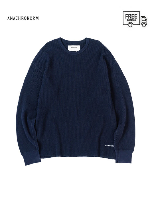 【ANACHRONORM - アナクロノーム】AN314 HEAVY WAFFLEL L/S/ NAVY（ロンT/ネイビー）