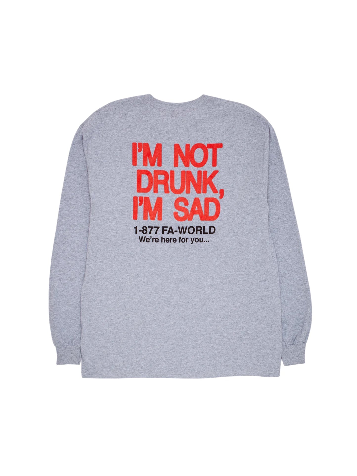 【Fucking Awesome- ファッキングオーサム】DRUNK AND SAD LONG SLEEVE TEE / GREY （ロングスリーブTシャツ/グレー）