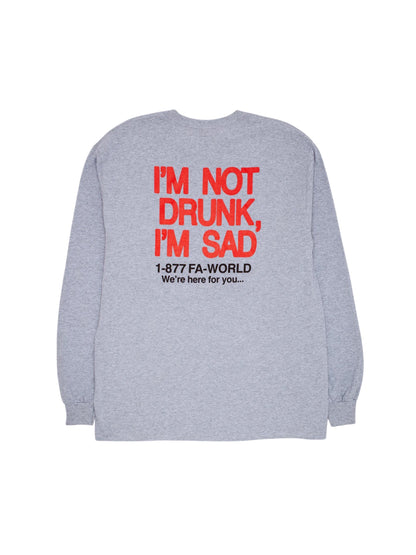 【Fucking Awesome- ファッキングオーサム】DRUNK AND SAD LONG SLEEVE TEE / GREY （ロングスリーブTシャツ/グレー）