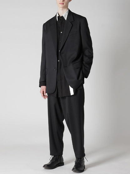 【Y's for men-ワイズフォーメン】SUIT GABARDINE PANTS WITH SIDE TUCK(パンツ/ブラック)