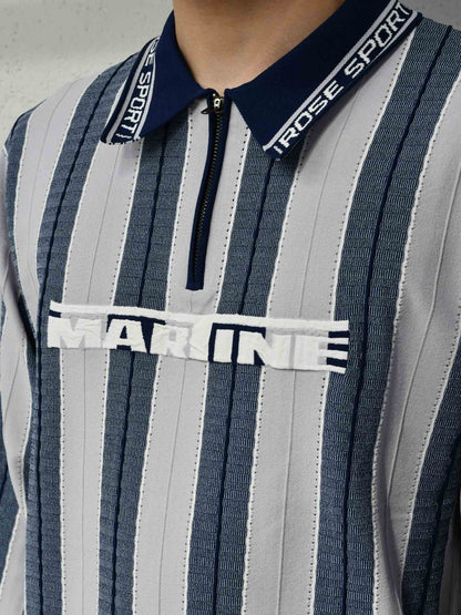 【Martine Rose  - マーティンローズ】LOGO POLO / GREY BLUE  (ポロシャツ/グレーブルー)