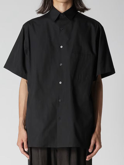 【Y's for men-ワイズフォーメン】80/2 BROAD STANDARD SHORT SLEEVE BIG SHIRT (半袖シャツ/ブラック)