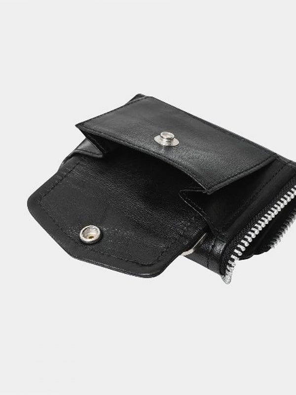 【beautiful people - ビューティフルピープル】riders petit wallet / BLACK（ウォレット/ブラック)