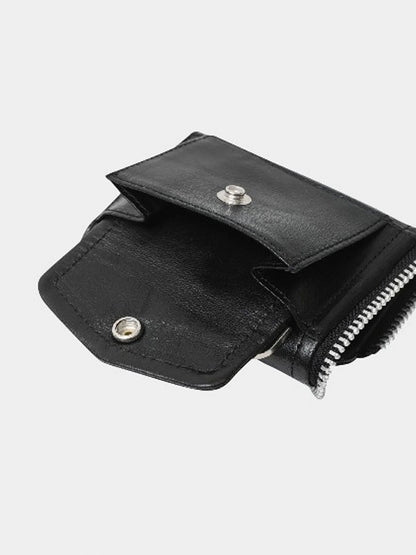 【beautiful people - ビューティフルピープル】riders petit wallet / BLACK（ウォレット/ブラック)