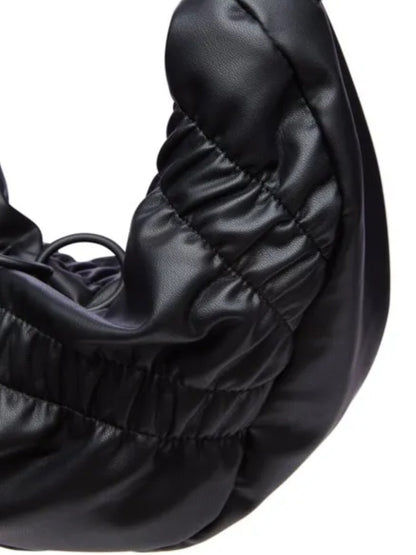 【INNERRAUM - インナーラム】OBJECT HM2 SMALL CRUNCH HALF MOON BAG / BLACK（バッグ / ブラック）