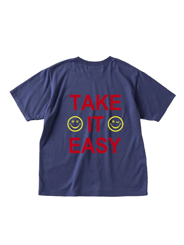 【Perfect ribs®×ALM】"SMILE & TAKE IT EASY" Short Sleeve T Shirts / Vintage Navy(Tシャツ)
