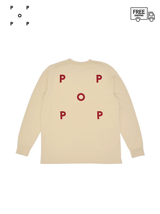 【POP TRADING COMPANY - ポップ トレーディング カンパニー】Logo long sleeve t-shirt(Tシャツ/ホワイトペッパー)