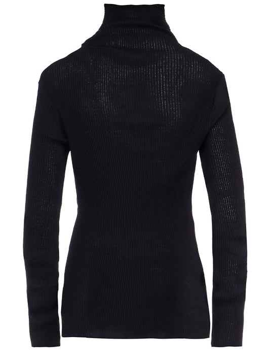 【Y's - ワイズ】GAUZE RIB EXTRA LONG SLEEVE HIGH NECK T/BLACK(カットソー/ブラック)