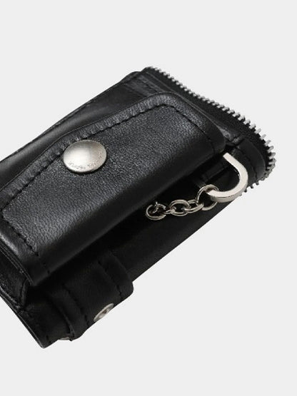 【beautiful people - ビューティフルピープル】riders petit wallet / BLACK（ウォレット/ブラック)