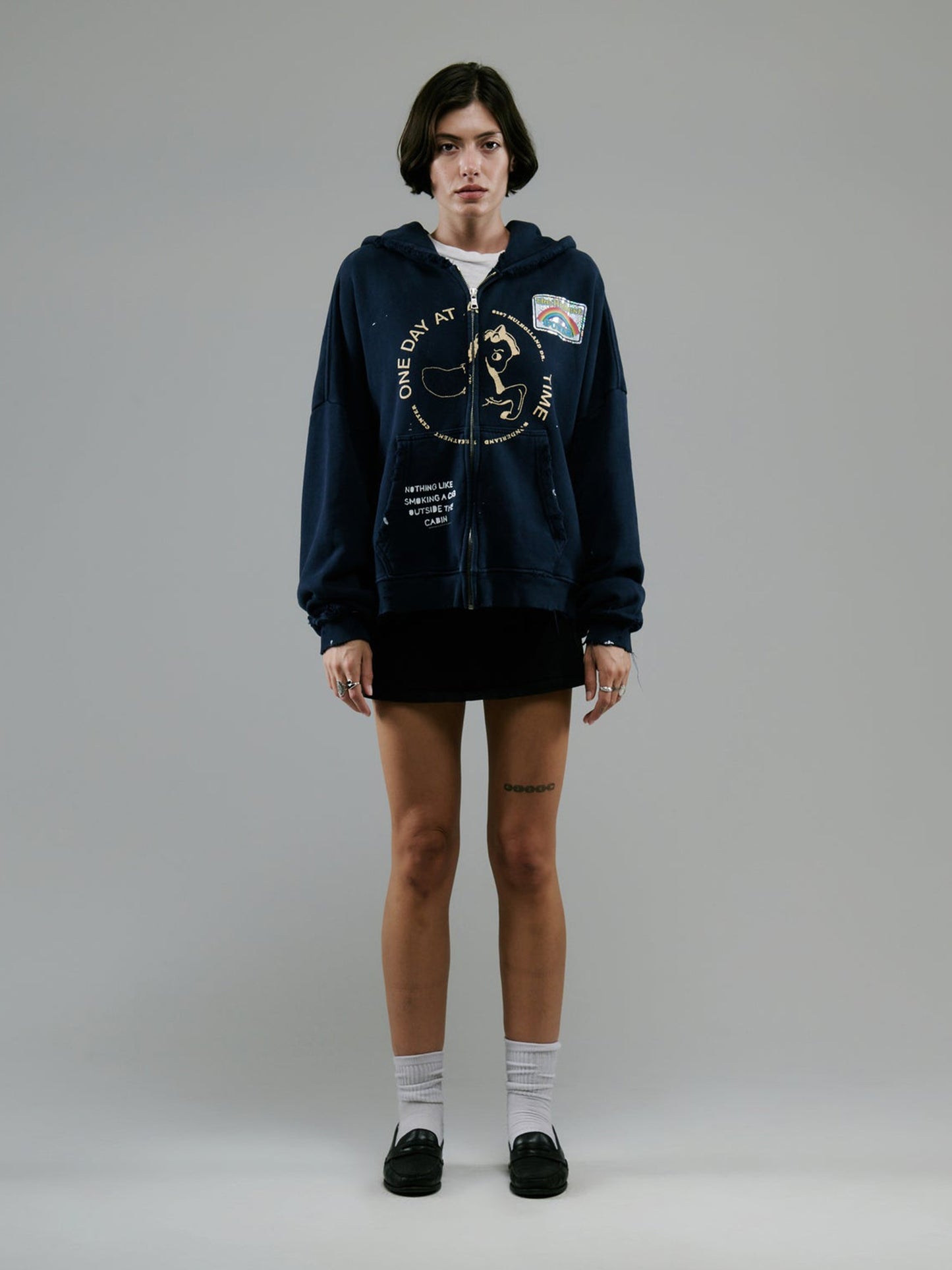 【PALY HOLLYWOOD - パリーハリウッド】TREATMENT CENTER ZIP HOODIE /  BLACK (フーディー/ブラック)