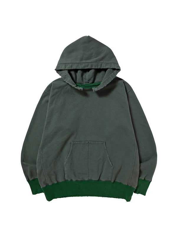 【NEXUS Ⅶ -ネクサスセブン】DAMAGED 2TONE AFTER HOODY / FADE OLIVE(フーディー/オリーブ)