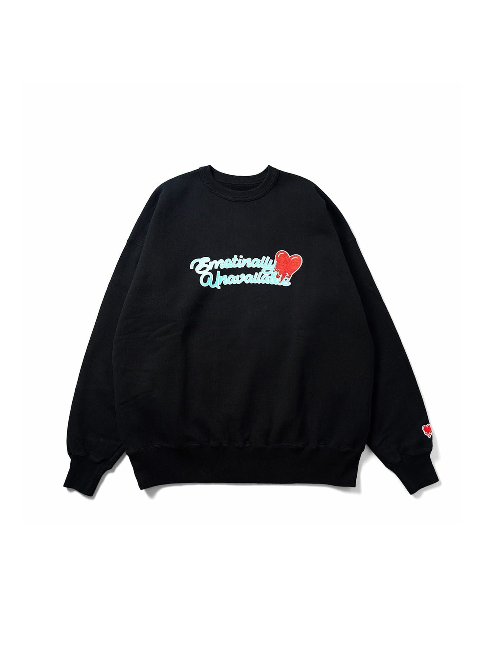 EMOTIONALLY UNAVAILABLE - エモーショナリー アンアベイラブル】HEART LOGO CREWNECK / BLA –  union-onlinestore