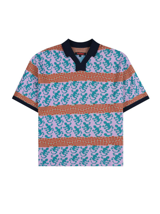 【PLEASURES - プレジャーズ】GECKO JACQUARD POLO / MULIT (ポロシャツ/マルチ)