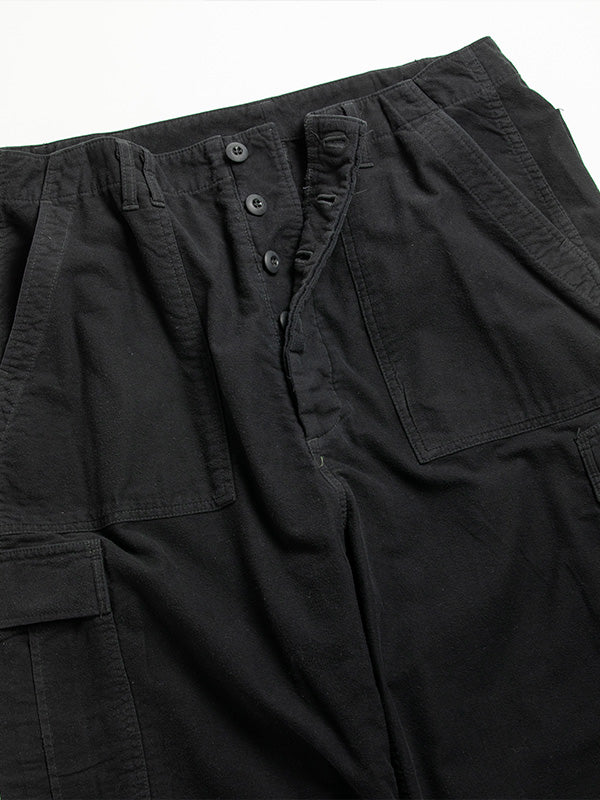 【ANACHRONORM - アナクロノーム】AN381 COTTON SUEDE WIDE BAKER 6P PANTS / BLACK (パンツ/ブラック)