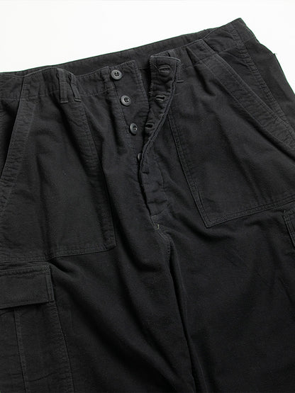 【ANACHRONORM - アナクロノーム】AN381 COTTON SUEDE WIDE BAKER 6P PANTS / BLACK (パンツ/ブラック)