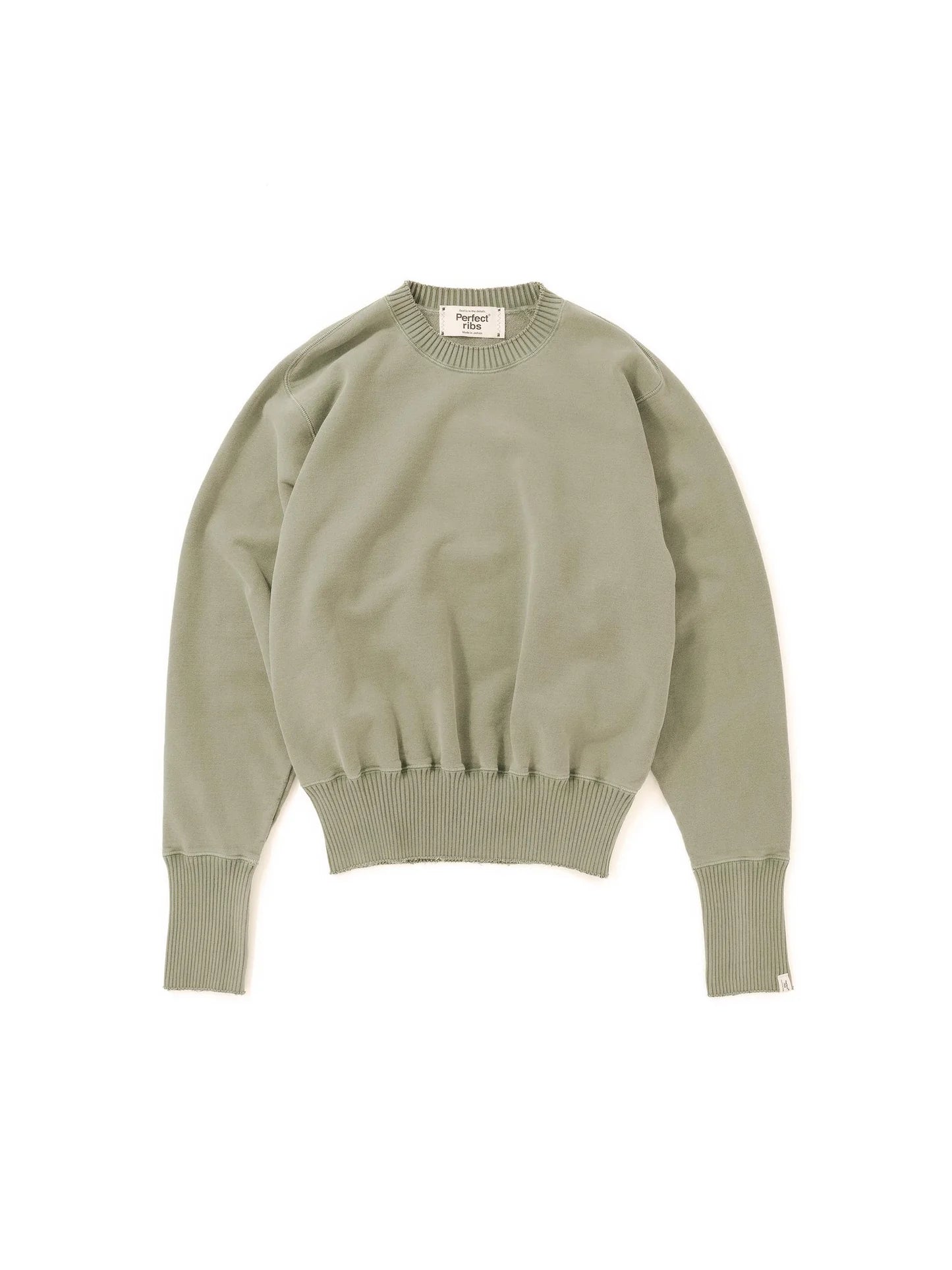 【Perfect ribs® - パーフェクトリブス】Crew Neck Sweat Shirts / Army Green(クルーネックスウェットシャツ/アーミーグリーン)