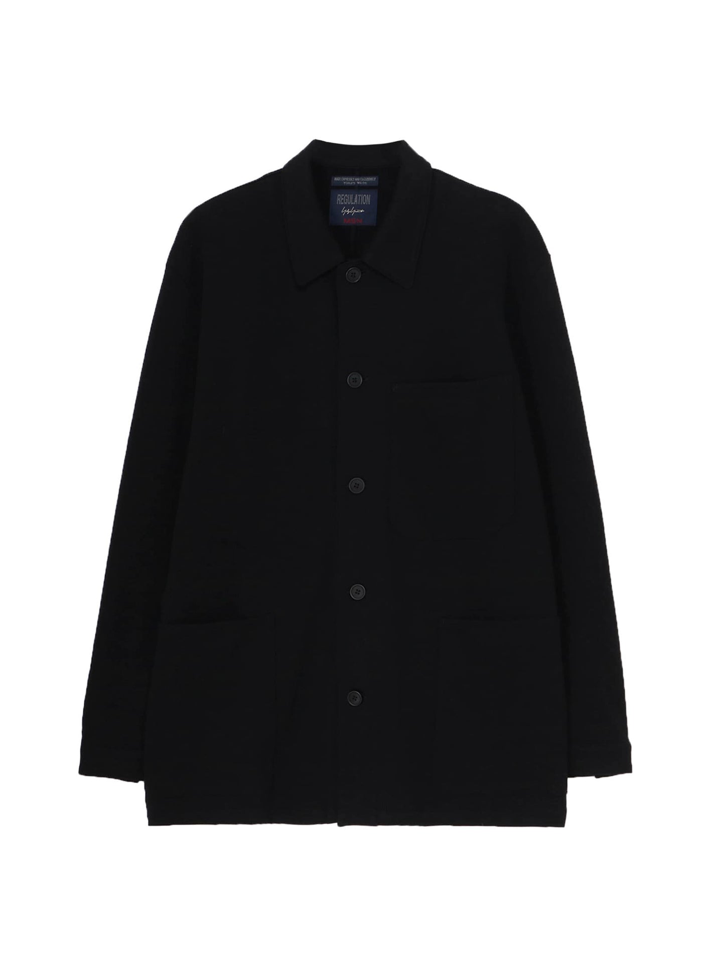 【Yohji Yamamoto POUR HOMME - ヨウジヤマモト プールオム】REGULATION FRENCH TERRY SHIRT JACKET（ジャケット/ ブラック)