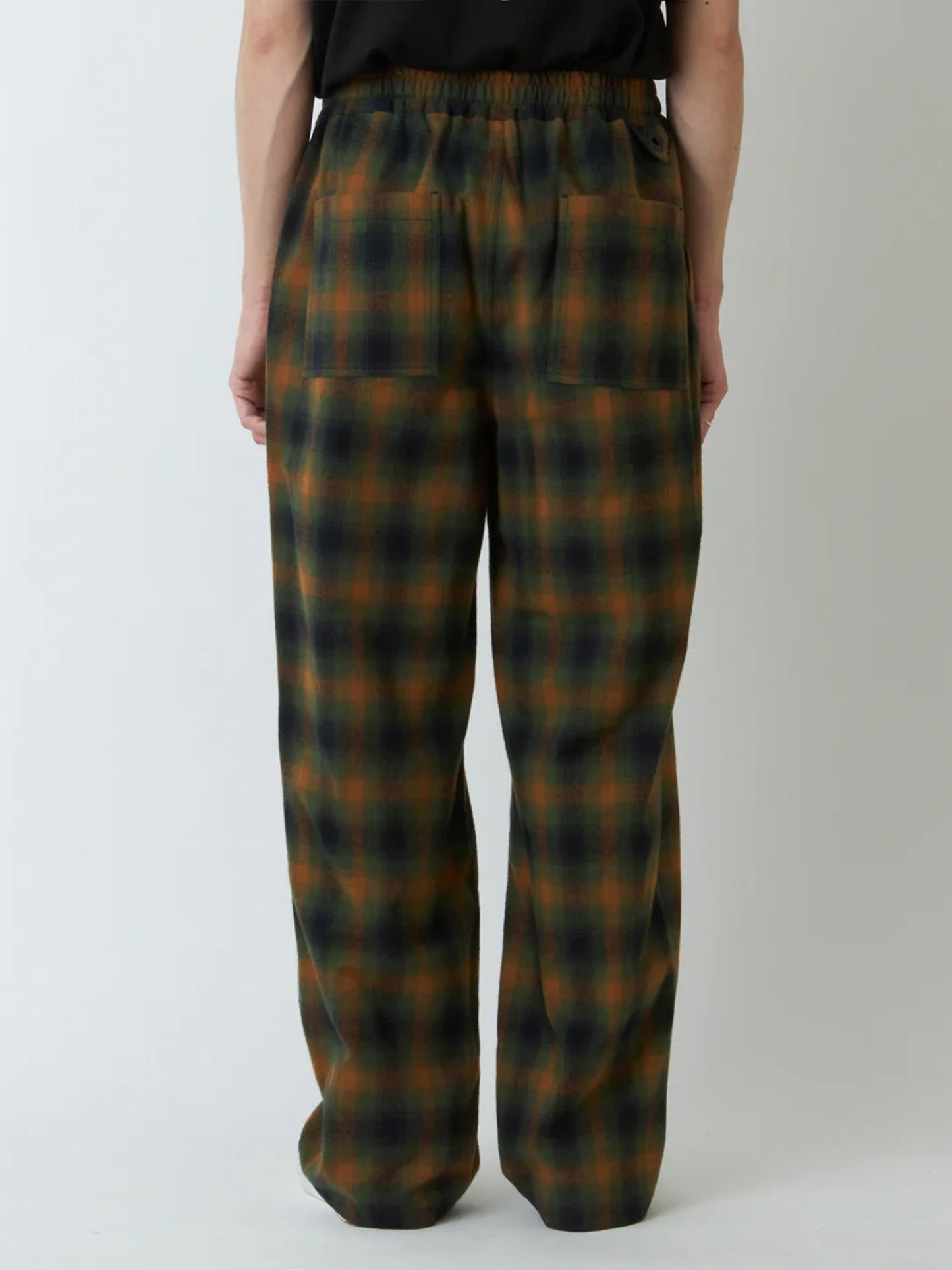 【White Mountaineering - ホワイトマウンテニアリング】OMBRE CHECK PATTERN PAJAMA PANTS/ ORANGE(パンツ/オレンジ)