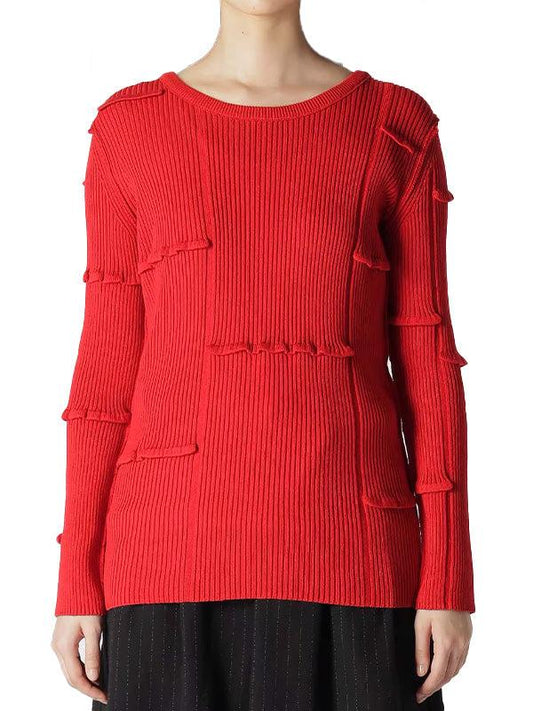 30%OFF【Y's.... - ワイズビー】TUCK RIB KNIT / RED(ニット/レッド)