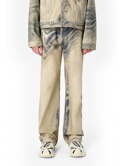 【CAMPER LAB  - カンペールラボ】DISTORTED PRINT DENIM JEANS / SAND-BLACK (デニム/サンド&ブラック)