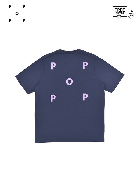 【POP TRADING COMPANY - ポップ トレーディング カンパニー】Logo t-shirt(Tシャツ/ネイビー)