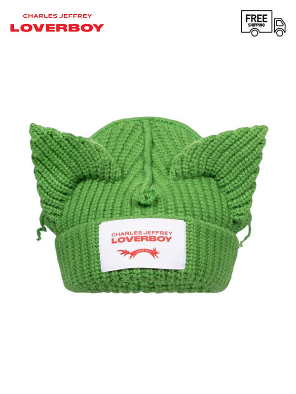 【Charles Jeffrey Loverboy - チャールズ ジェフリー ラバーボーイ】Chunky ears beanie / Green (帽子/グリーン)