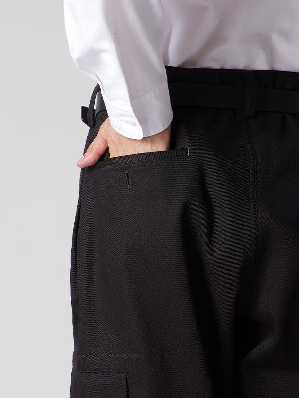 【Y's for men - ワイズフォーメン】10S KATSURAGI PANTS WITH BOTH SIDE FLAP POCKET(パンツ/ブラック)