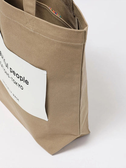 【beautiful people - ビューティフルピープル】SDGs name tag tote bag / MUSHROOM（バッグ/マッシュルーム)