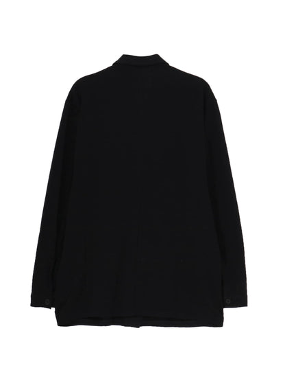 【Yohji Yamamoto POUR HOMME - ヨウジヤマモト プールオム】REGULATION FRENCH TERRY SHIRT JACKET（ジャケット/ ブラック)