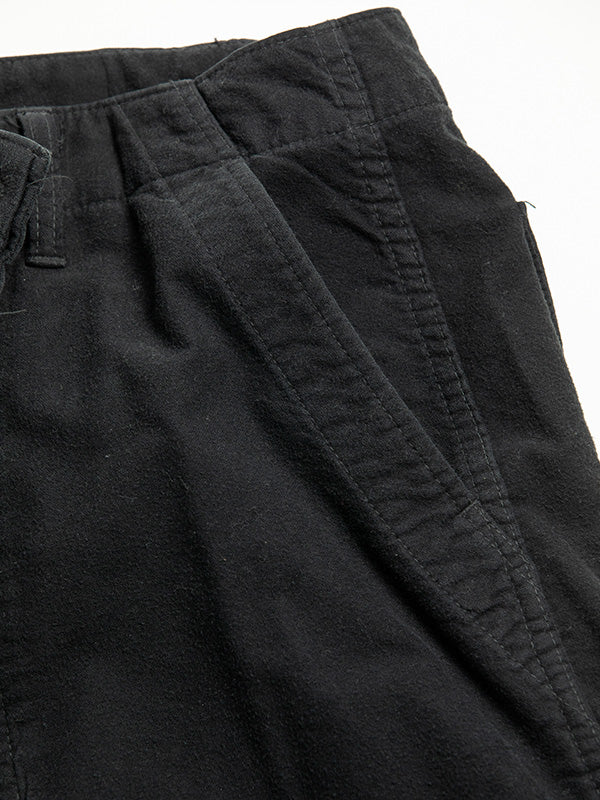 【ANACHRONORM - アナクロノーム】AN381 COTTON SUEDE WIDE BAKER 6P PANTS / BLACK (パンツ/ブラック)