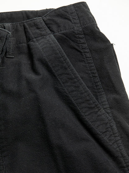 【ANACHRONORM - アナクロノーム】AN381 COTTON SUEDE WIDE BAKER 6P PANTS / BLACK (パンツ/ブラック)