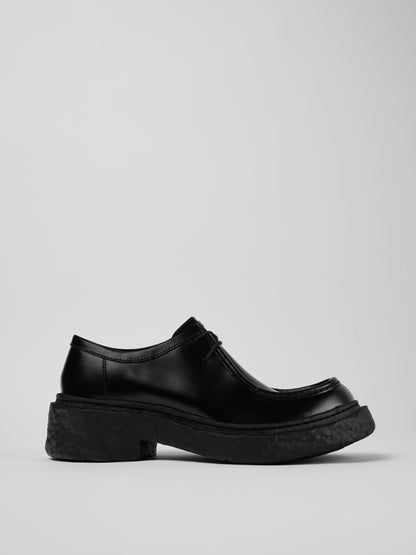 【CAMPER LAB  - カンペールラボ】VAMONOS BLACK LEATHER LACE-UP SHOES / BLACK LEATHER (ダービーシューズ/ブラック)
