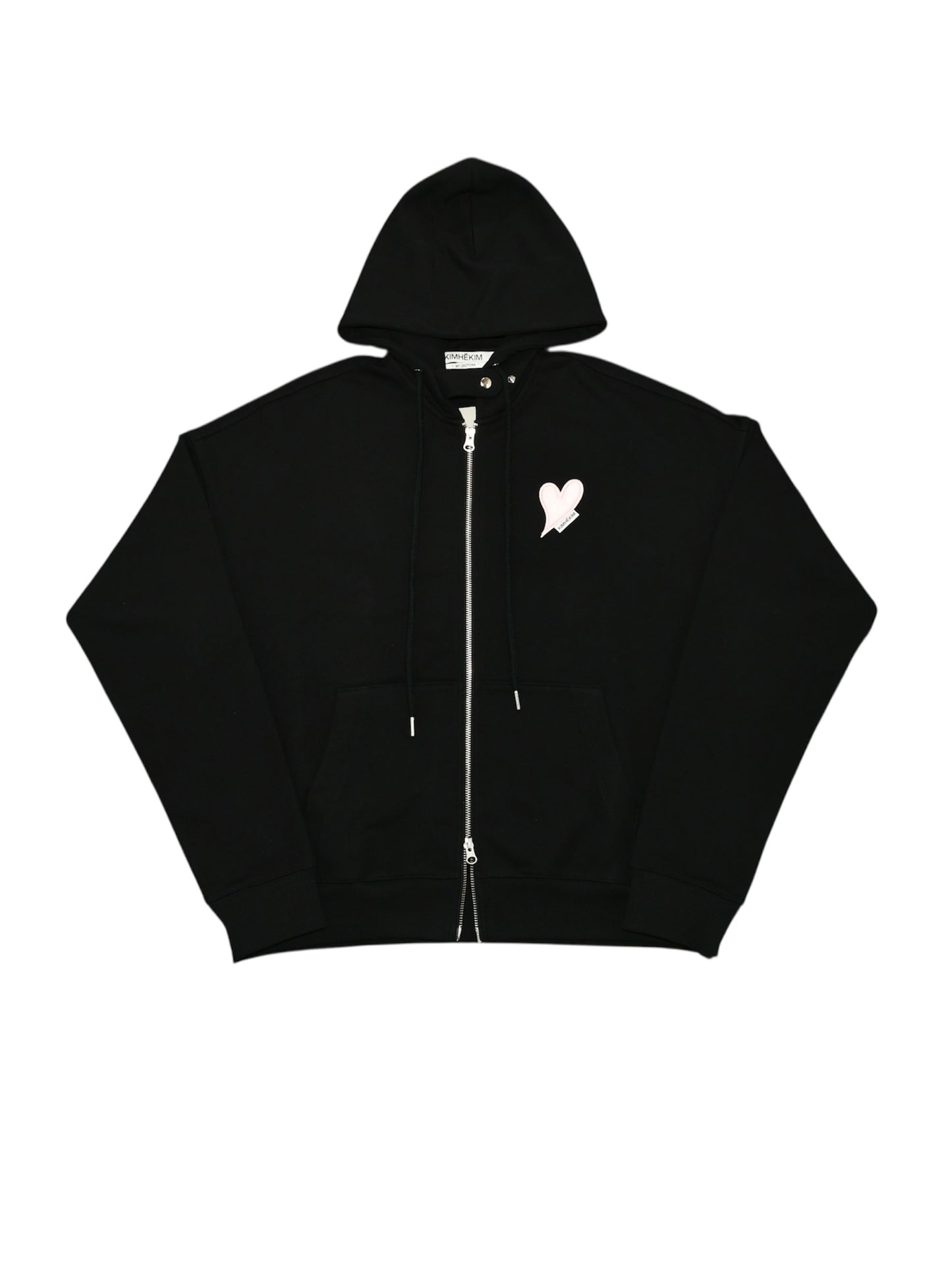 【KIMHEKIM - キムヘキム】HEART PATCH ZIP-UP HOODIE  / BLACK(フーディー/ブラック)