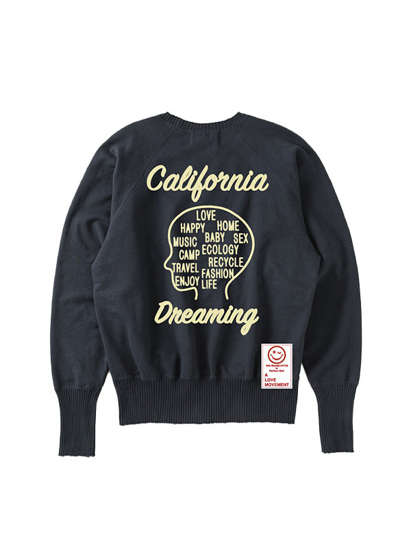 【Perfect ribs®×ALM】"Adios Senorita & California Dreaming" Strange Sleeve Crew Neck Sweat Shirt / Vintage Black(スウェットシャツ)