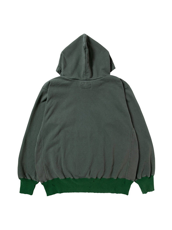 【NEXUS Ⅶ -ネクサスセブン】DAMAGED 2TONE AFTER HOODY / FADE OLIVE(フーディー/オリーブ)