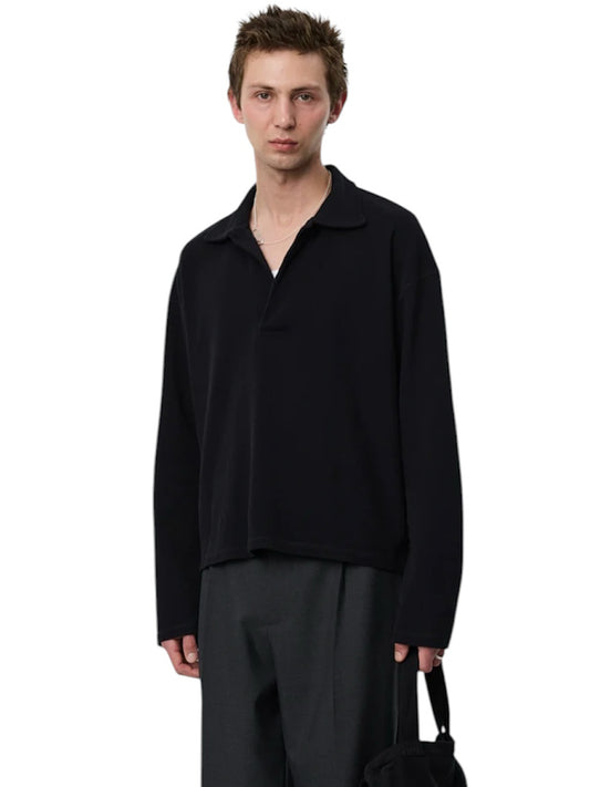 【mfpen - エムエフペン】 Rolodex Polo  / Black Piquet (ポロシャツ/ブラックピケ)