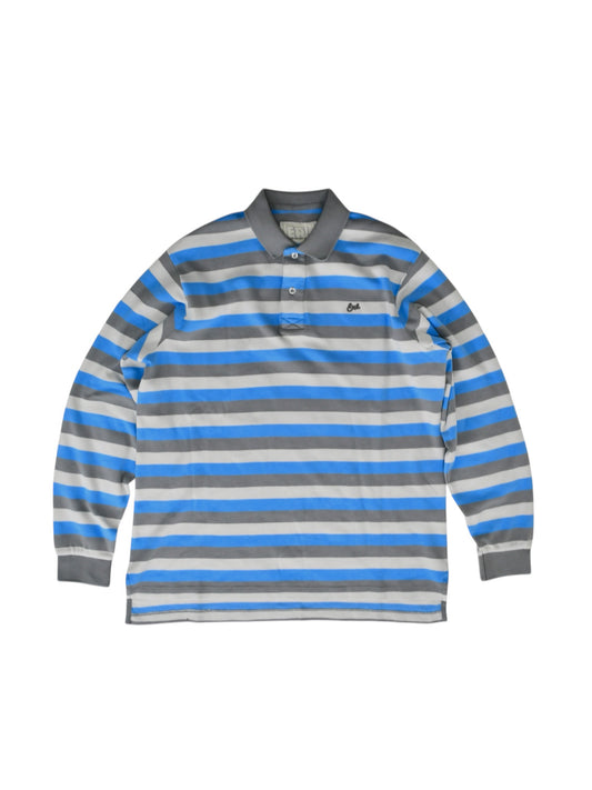 【ERL - イーアールエル】UNISEX STRIPED LONG SLEEVE POLO KNIT / Multi(ポロシャツ/マルチ)