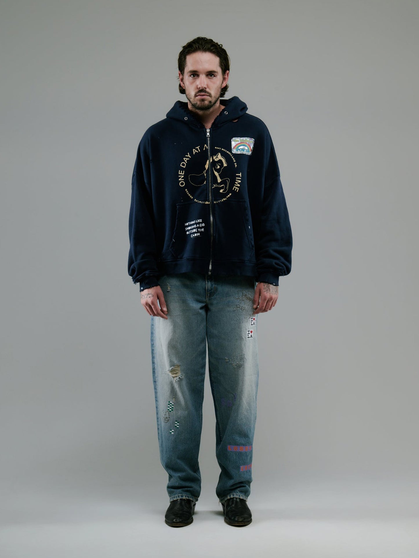 【PALY HOLLYWOOD - パリーハリウッド】TREATMENT CENTER ZIP HOODIE /  BLACK (フーディー/ブラック)