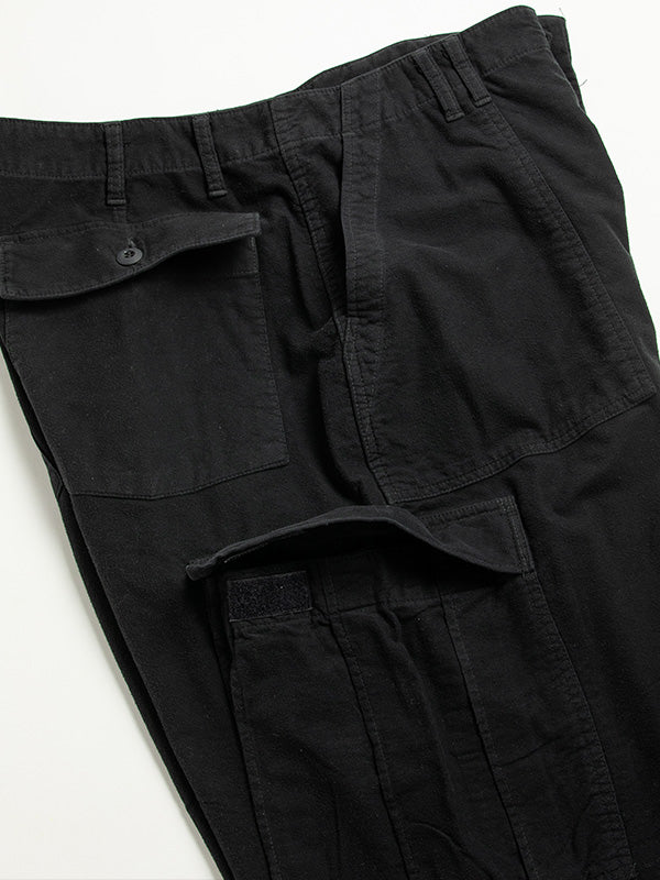 【ANACHRONORM - アナクロノーム】AN381 COTTON SUEDE WIDE BAKER 6P PANTS / BLACK (パンツ/ブラック)