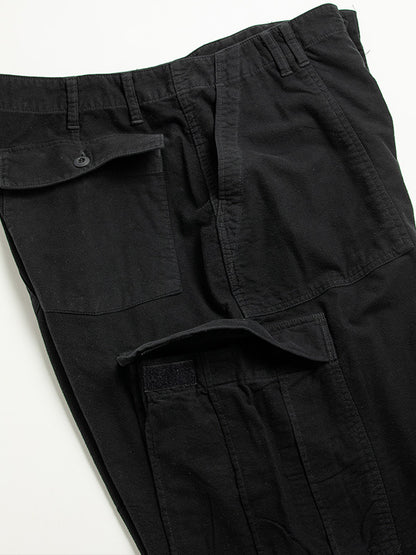 【ANACHRONORM - アナクロノーム】AN381 COTTON SUEDE WIDE BAKER 6P PANTS / BLACK (パンツ/ブラック)