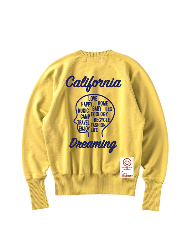 【Perfect ribs®×ALM】"Adios Senorita & California Dreaming" Strange Sleeve Crew Neck Sweat Shirt / Vintage Yellow(スウェットシャツ)