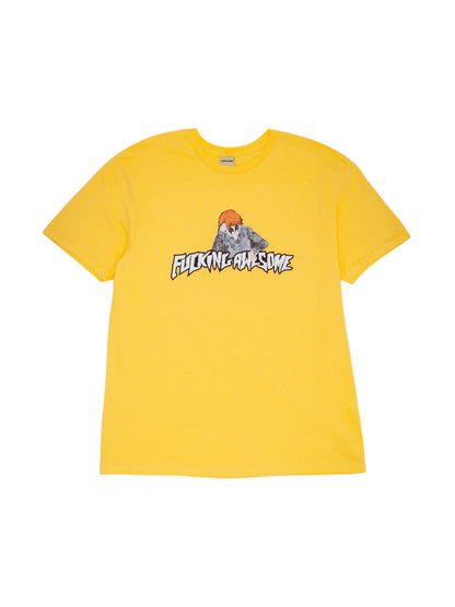 【Fucking Awesome- ファッキングオーサム】AIDAN PAINTING STAMP LOGO TEE /  Yellow（Tシャツ/イエロー）