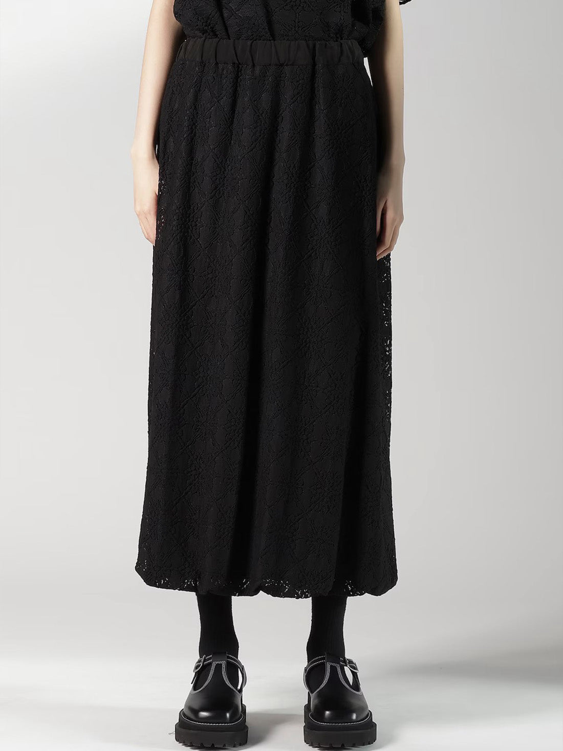 【Y's - ワイズ】LACE BALLOON SKIRT/ BLACK(スカート/ブラック)